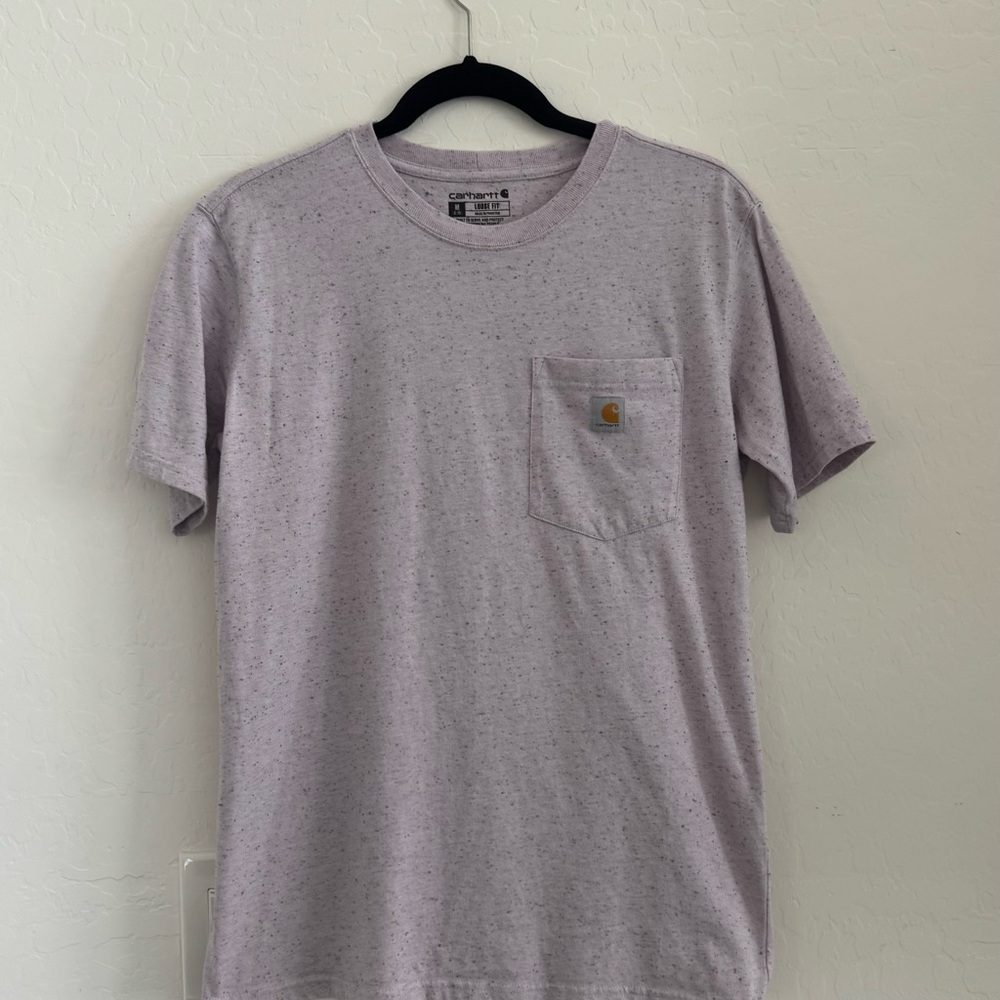 Carhartt Loose Fit Light Purple Speckle Short Sleeve Pocket T-Shirt Size M